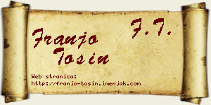Franjo Tošin vizit kartica